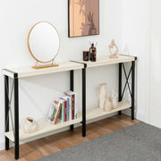 70.87" Farmhouse Console Table with Shelf - White/SW9703AJWR