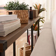 70.87" Farmhouse Console Table with Shelf - Brown/SW9703AJOS