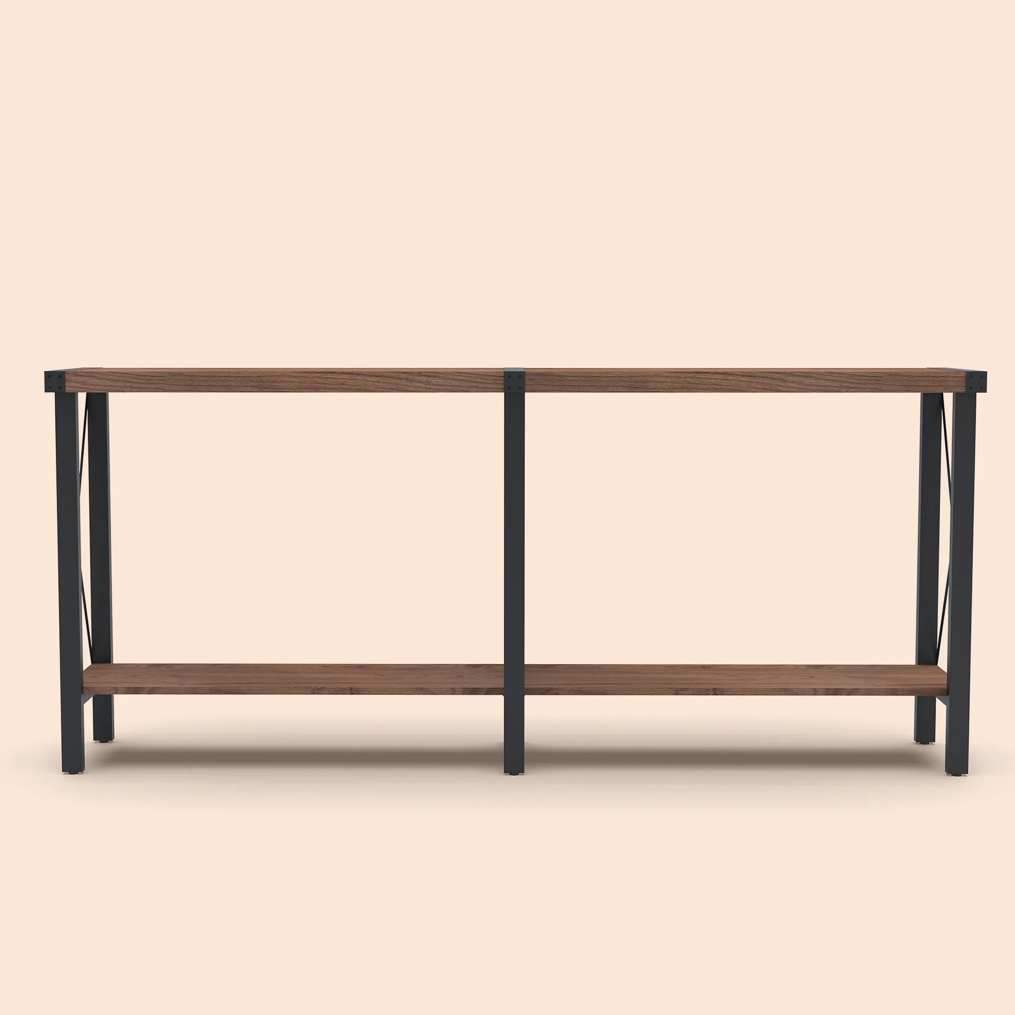 70.87" Farmhouse Console Table with Shelf - Brown/SW9703AJOS