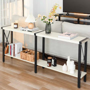 70.87" Farmhouse Console Table with Shelf - White/SW9703AJWR