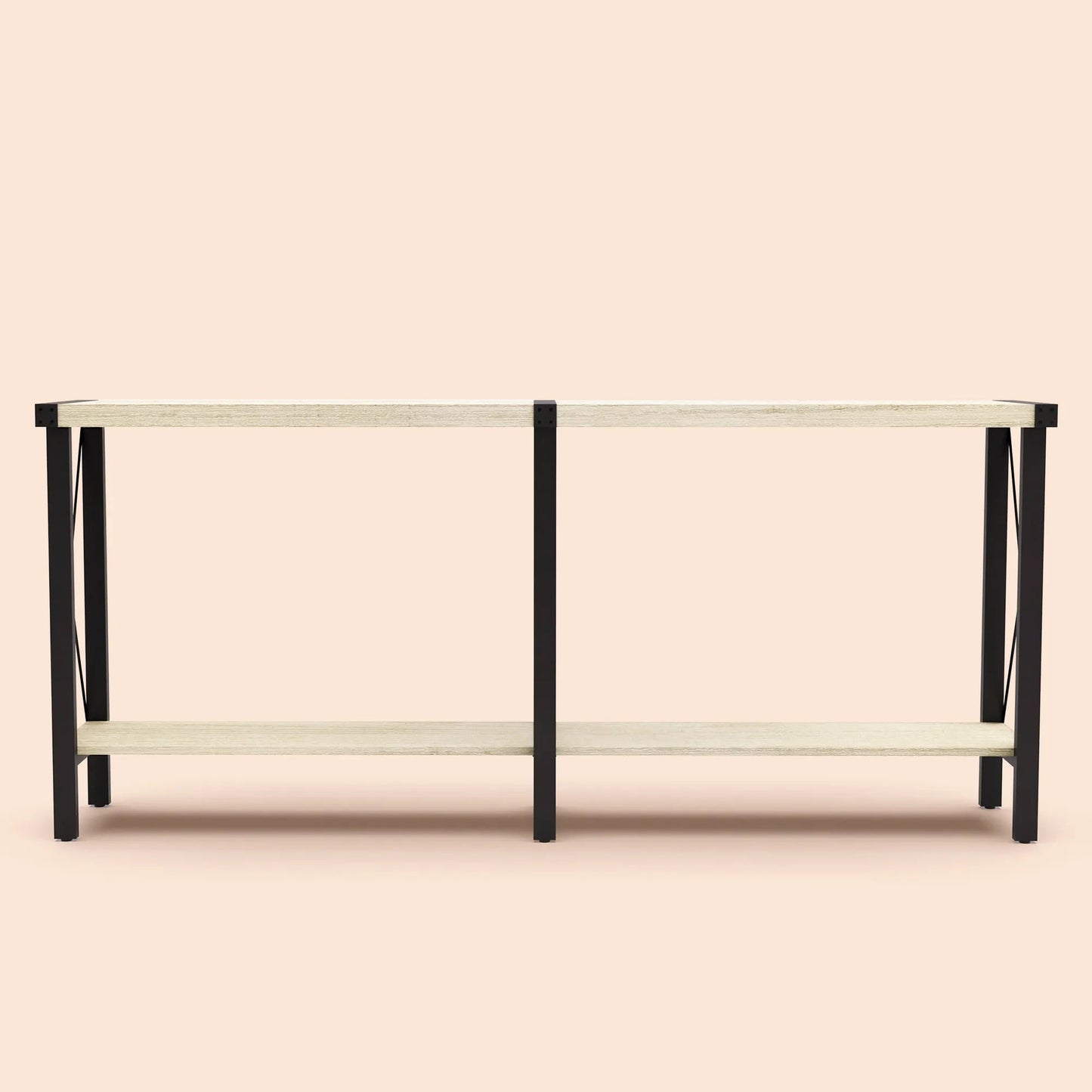 70.87" Farmhouse Console Table with Shelf - White/SW9703AJWR