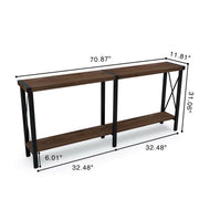 70.87" Farmhouse Console Table with Shelf - Brown/SW9703AJOS