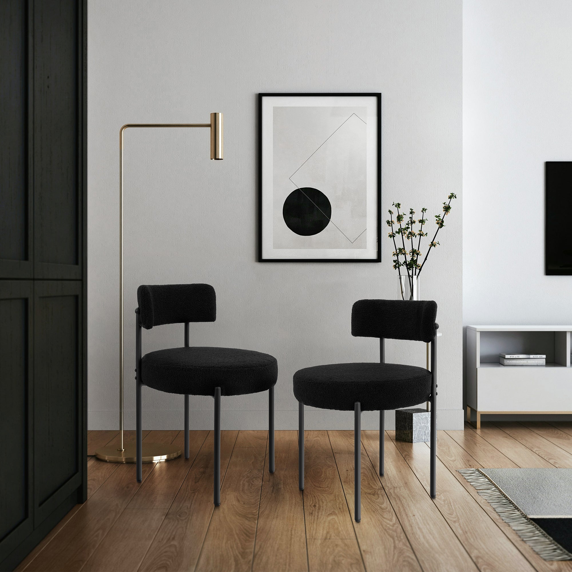 Upholstered Dining Chair With Back (Set of 2) - WELL ZONE