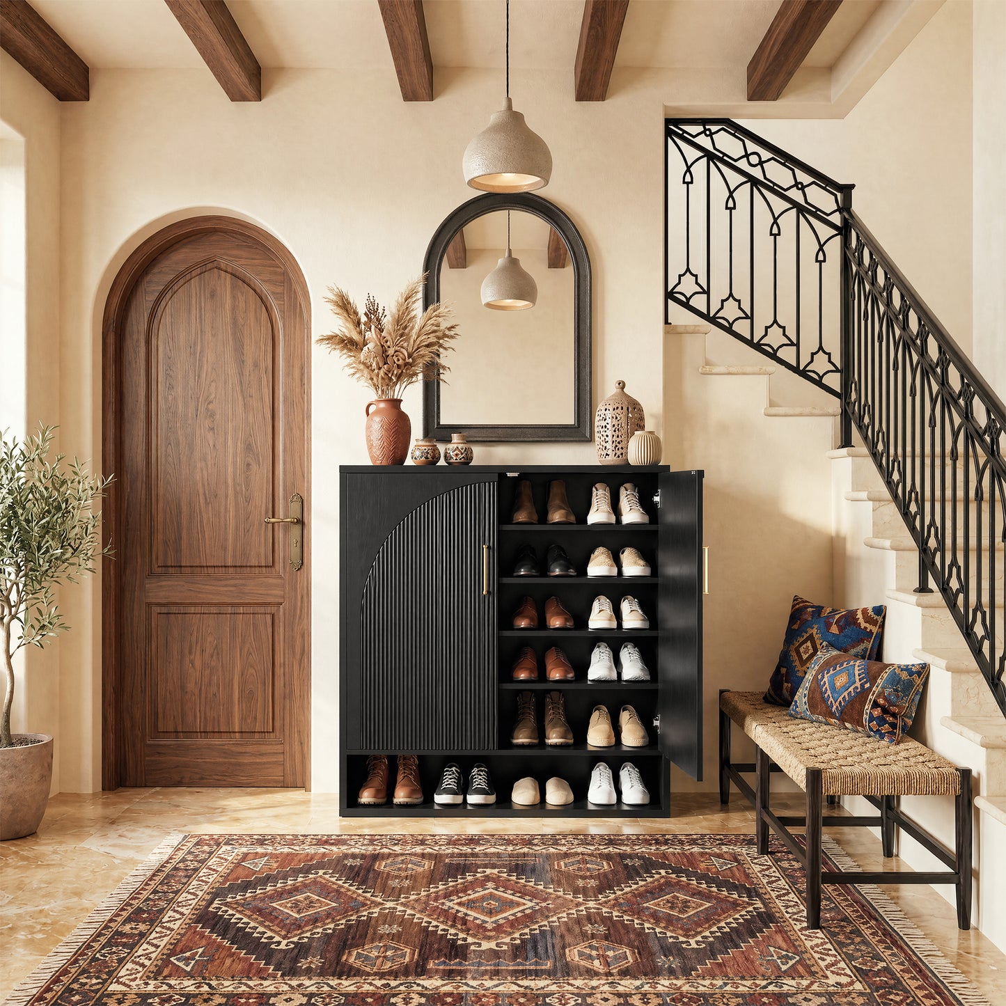 24 Pair Shoe Storage Cabinet with Adjustable Shelves - Well Zone | Furniture That Redefines Your Home Sanctuary