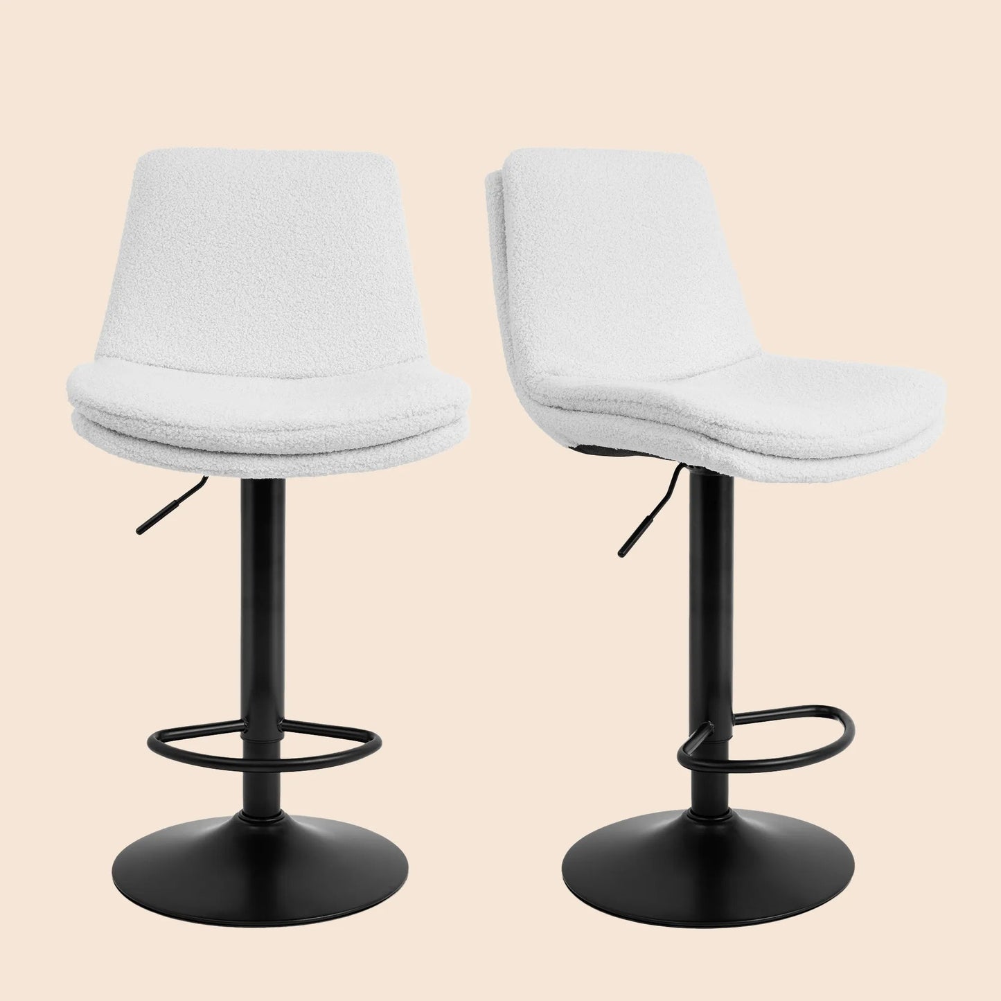 Adjustable Height Counter & Bar Stool (Set of 2) - White/SW9721ALWLQ2