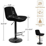Adjustable Height Counter & Bar Stool (Set of 2) - Black/SW9721ALKAQ2