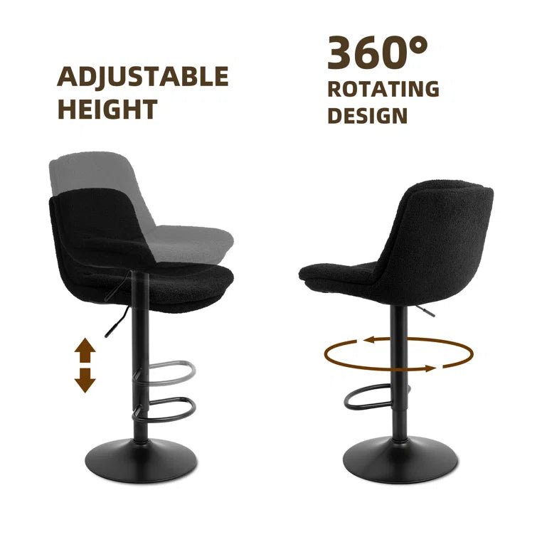Adjustable Height Counter & Bar Stool (Set of 2) - White/SW9721ALWLQ2