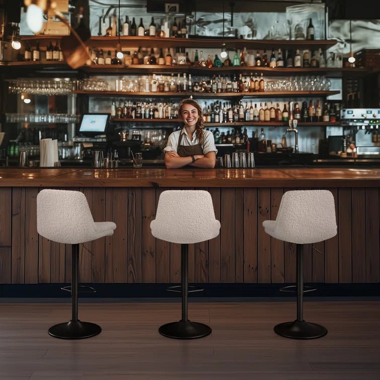 Adjustable Height Counter & Bar Stool (Set of 2) - White/SW9721ALWLQ2