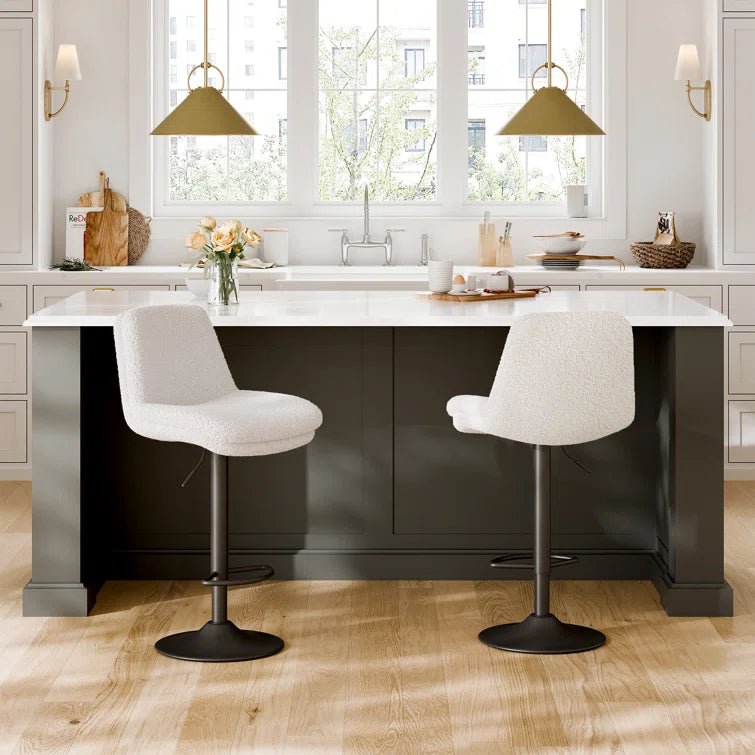 Adjustable Height Counter & Bar Stool (Set of 2) - White/SW9721ALWLQ2