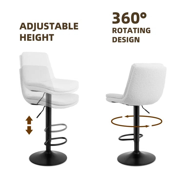 Adjustable Height Counter & Bar Stool (Set of 2) - White/SW9721ALWLQ2