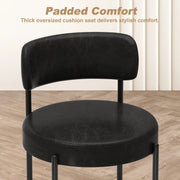 Black Leather Dining Chairs (Set of 2) - /SW9805ALKAQ2