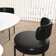 Black Leather Dining Chairs (Set of 2) - /SW9805ALKAQ2