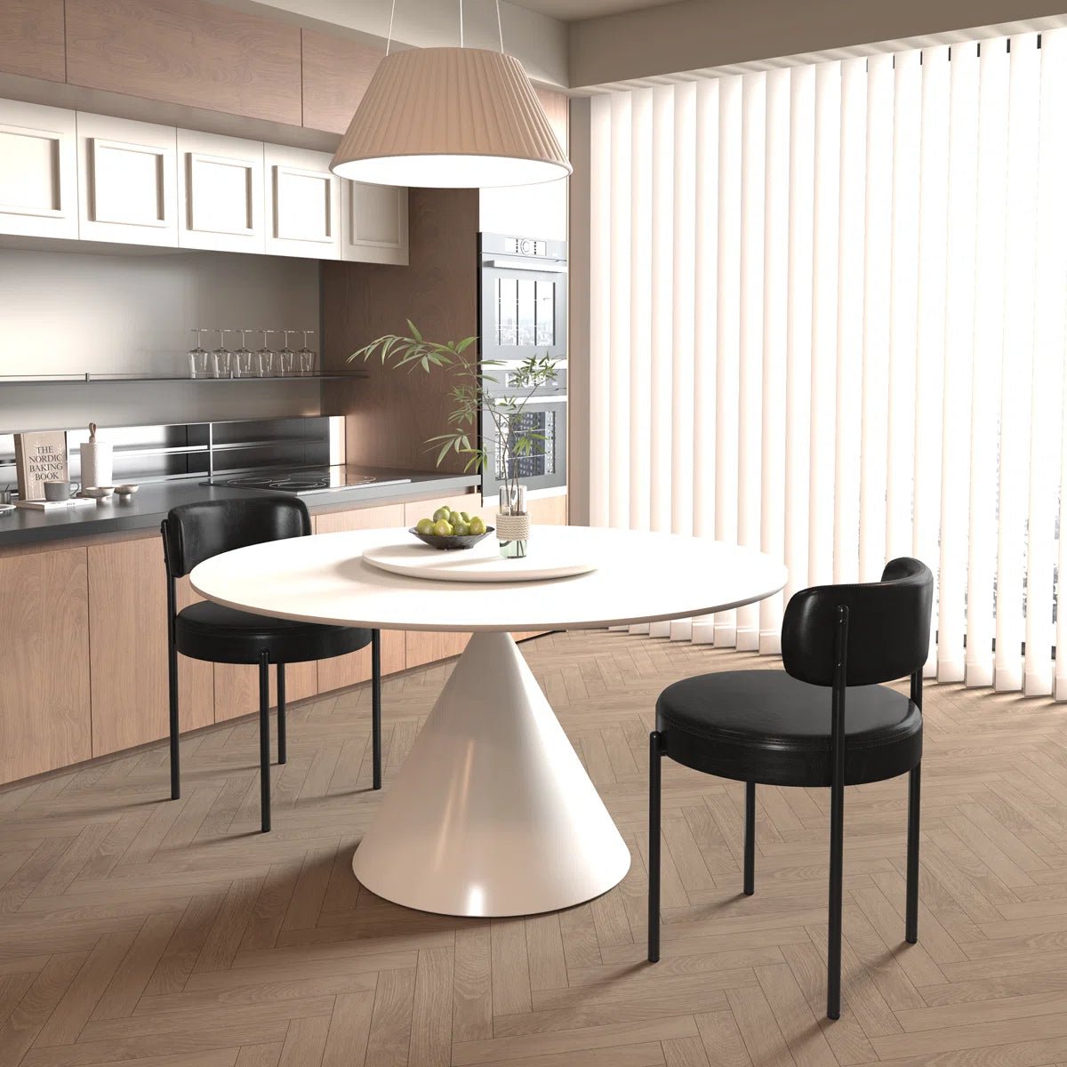 Black Leather Dining Chairs (Set of 2) - /SW9805ALKAQ2