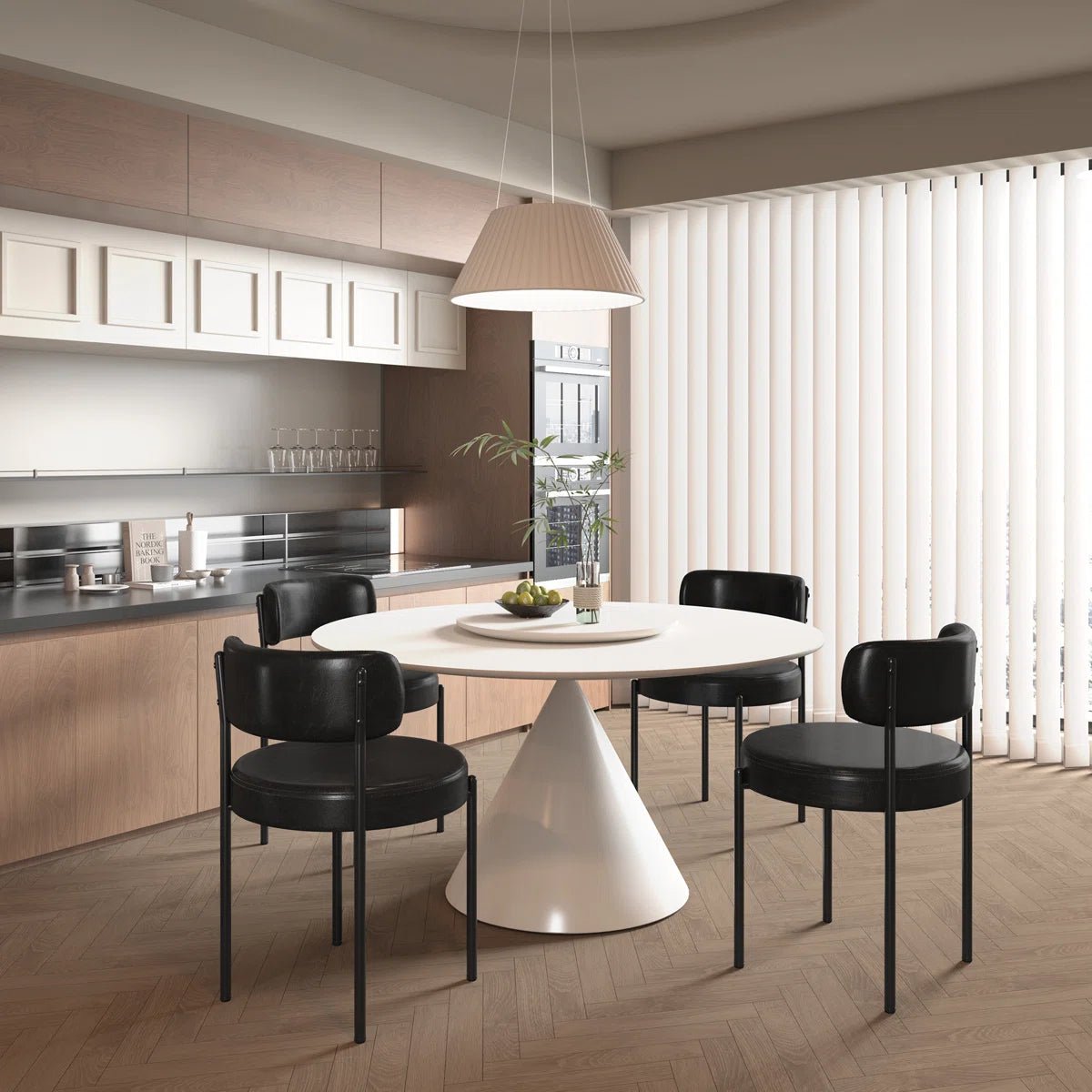 Black Leather Dining Chairs (Set of 2) - /SW9805ALKAQ2