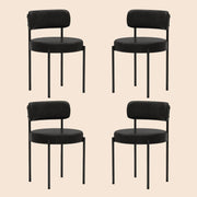 Black Leather Dining Chairs (Set of 4) - Black/SW9805ALKAQ4