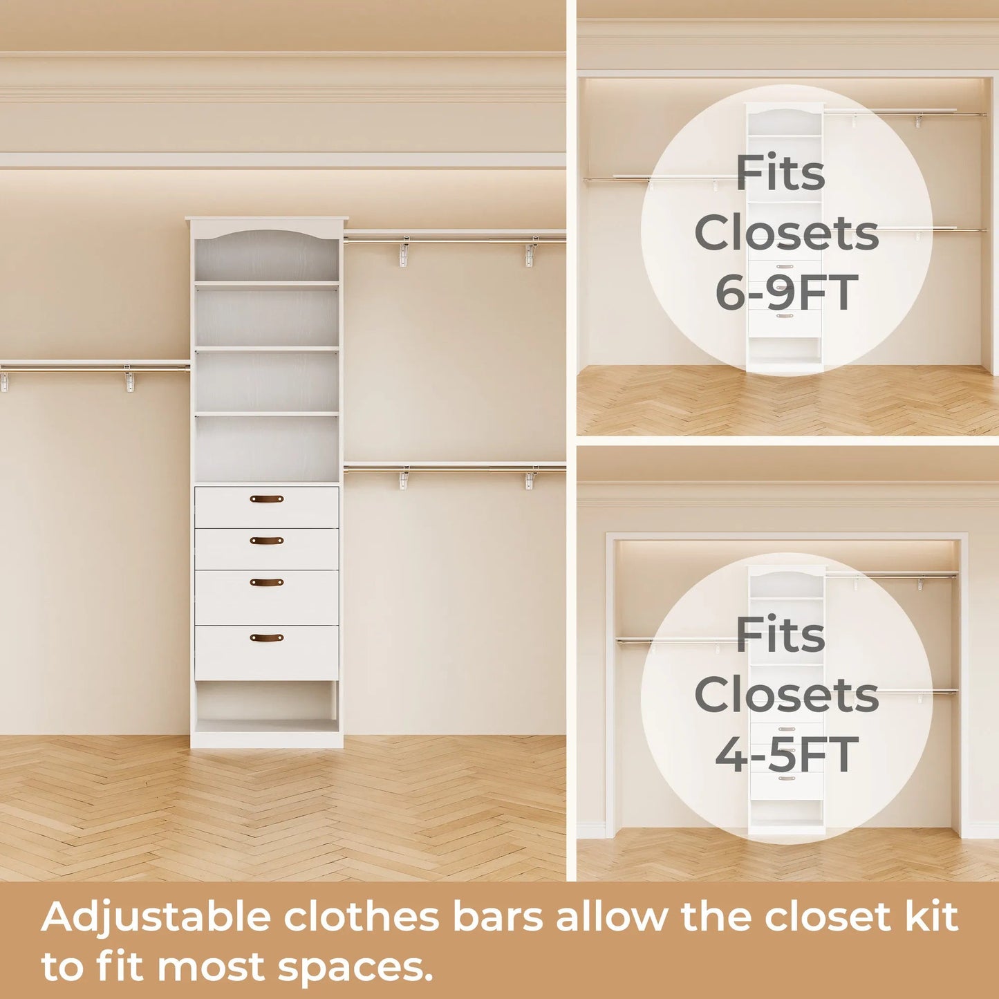 Expandable Closet System Fits 2–9.7 ft Wide - /SW9741BKWR