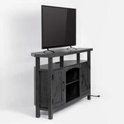 Farmhouse Corner TV Stand with USB Ports and Outlet Fit for TVs up to 60" - Black/SW9702AJEE