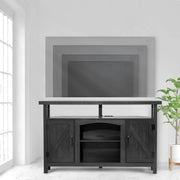 Farmhouse Corner TV Stand with USB Ports and Outlet Fit for TVs up to 60" - Black/SW9702AJEE