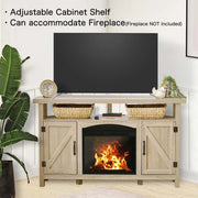 Farmhouse Corner TV Stand with USB Ports and Outlet Fit for TVs up to 60" - Brown/SW9702AJTP