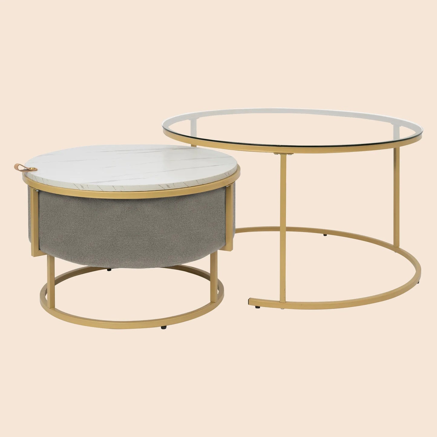 Glass Top Nesting Coffee Table - Golden/SW9711BHYC