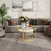 Glass Top Nesting Coffee Table - Golden/SW9711BHYC