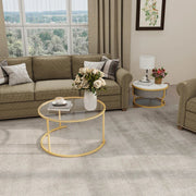Glass Top Nesting Coffee Table - Golden/SW9711BHYC