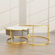 Glass Top Nesting Coffee Table - Golden/SW9711BHYC