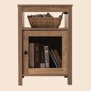 Lusten Wood Nightstand with Outlet - Natural/SW3012AMWI