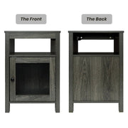 Lusten Wood Nightstand with Outlet - Gray/SW3012AMNL
