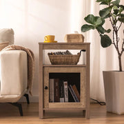 Lusten Wood Nightstand with Outlet - Natural/SW3012AMWI