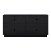 Mid-Century Fluted TV Stand with Storage Fits TVs up to 75" - Black/SW9742AHKB