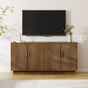 Mid-Century Fluted TV Stand with Storage Fits TVs up to 75" - Walnut/SW9742AHNM