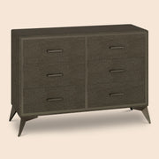 Mid-Century Modern 6-Drawer Wood Storage Cabinet with Tapered Legs -Brown/SW9727AHGT