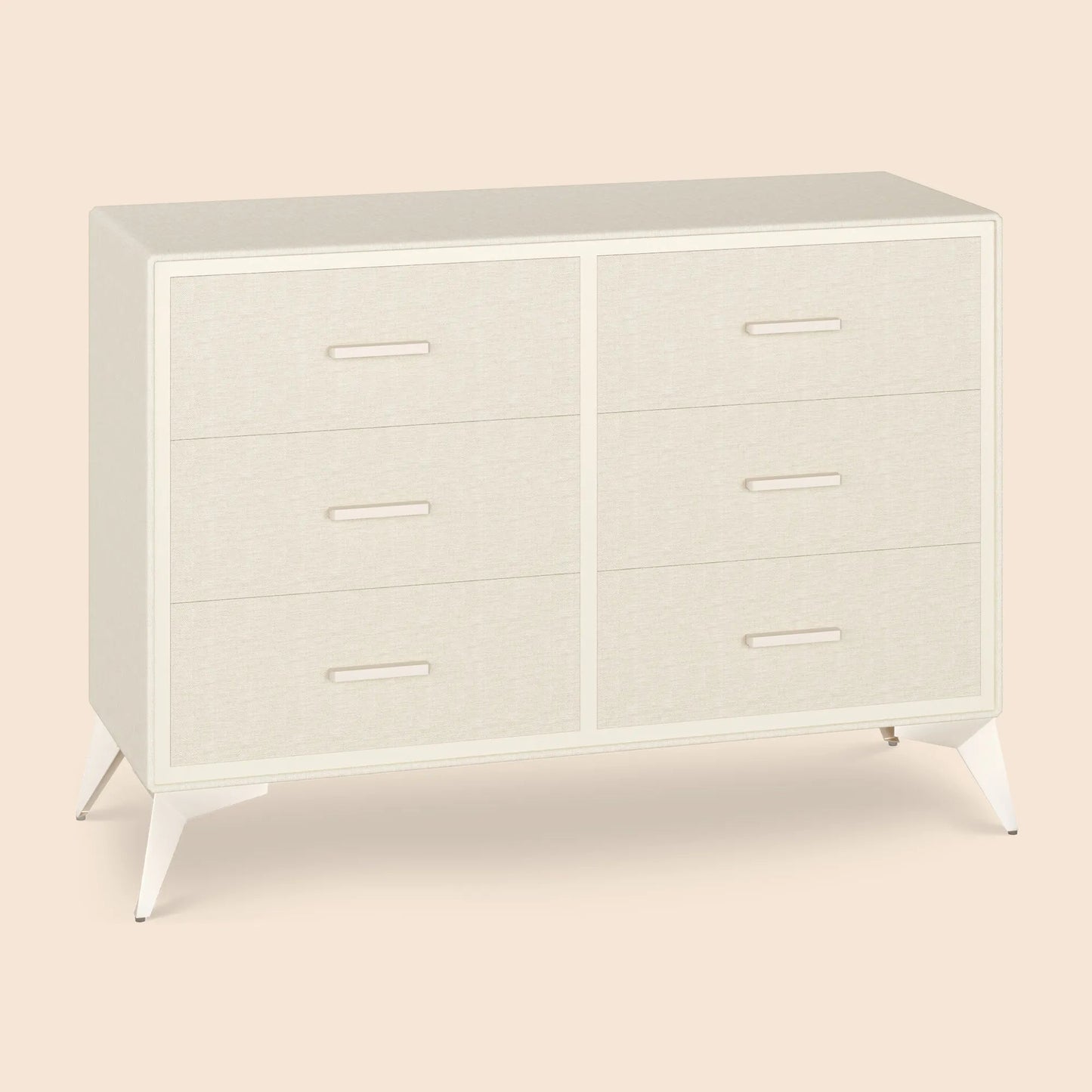 Mid-Century Modern 6-Drawer Wood Storage Cabinet with Tapered Legs -White/SW9727AHWN