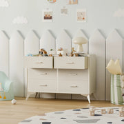 Mid-Century Modern 6-Drawer Wood Storage Cabinet with Tapered Legs -White/SW9727AHWN