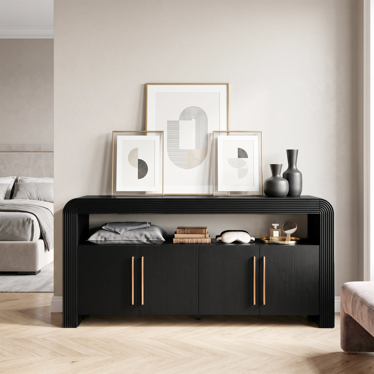 Mid Century Fluted TV Stand for TVs Up to 80" - Well Zone | Furniture That Redefines Your Home Sanctuary