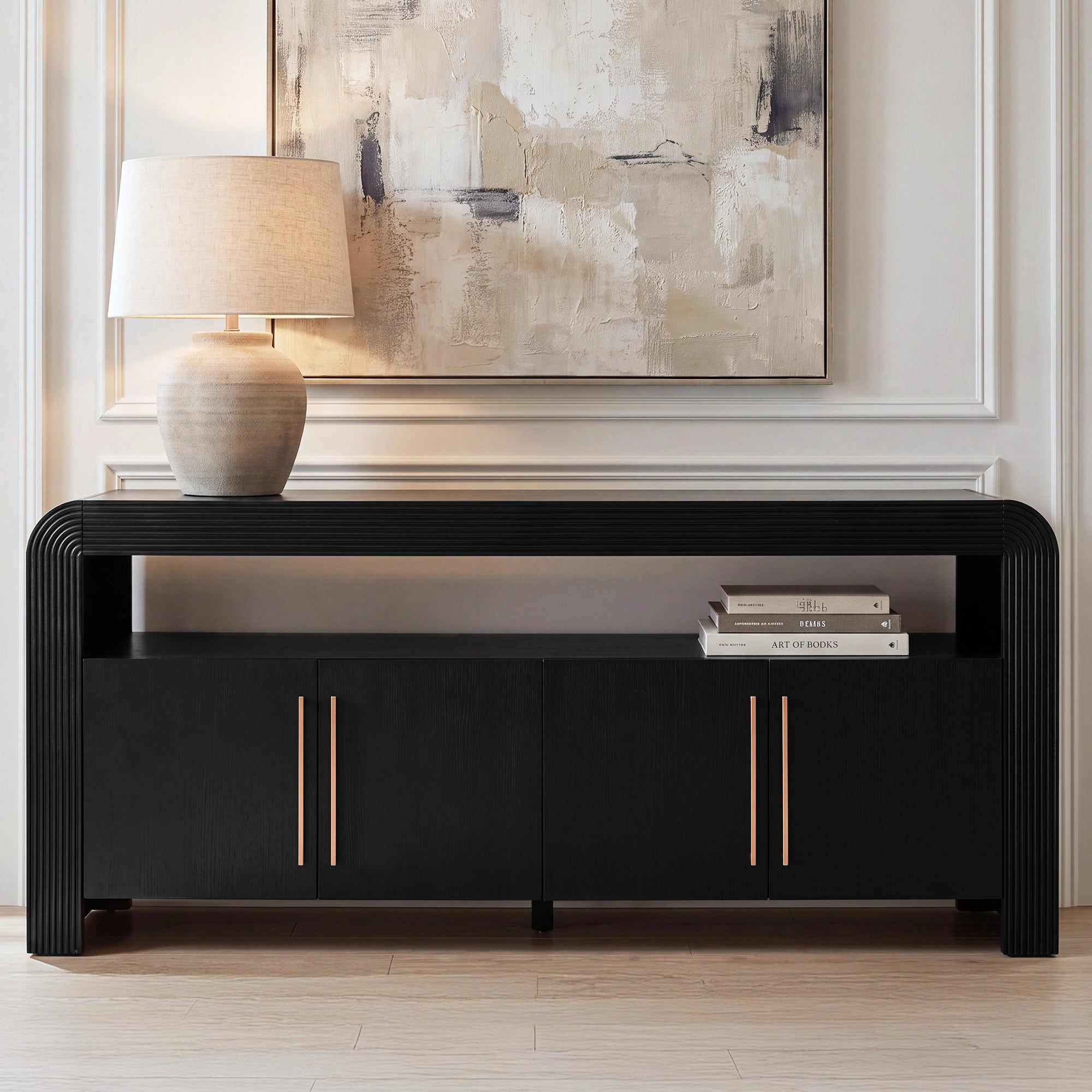 Mid Century Fluted TV Stand for TVs Up to 80"