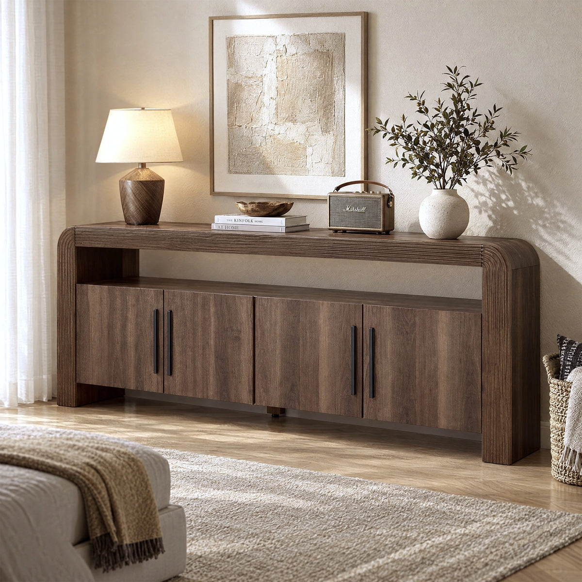 Mid Century Fluted TV Stand for TVs Up to 80" - Well Zone | Furniture That Redefines Your Home Sanctuary