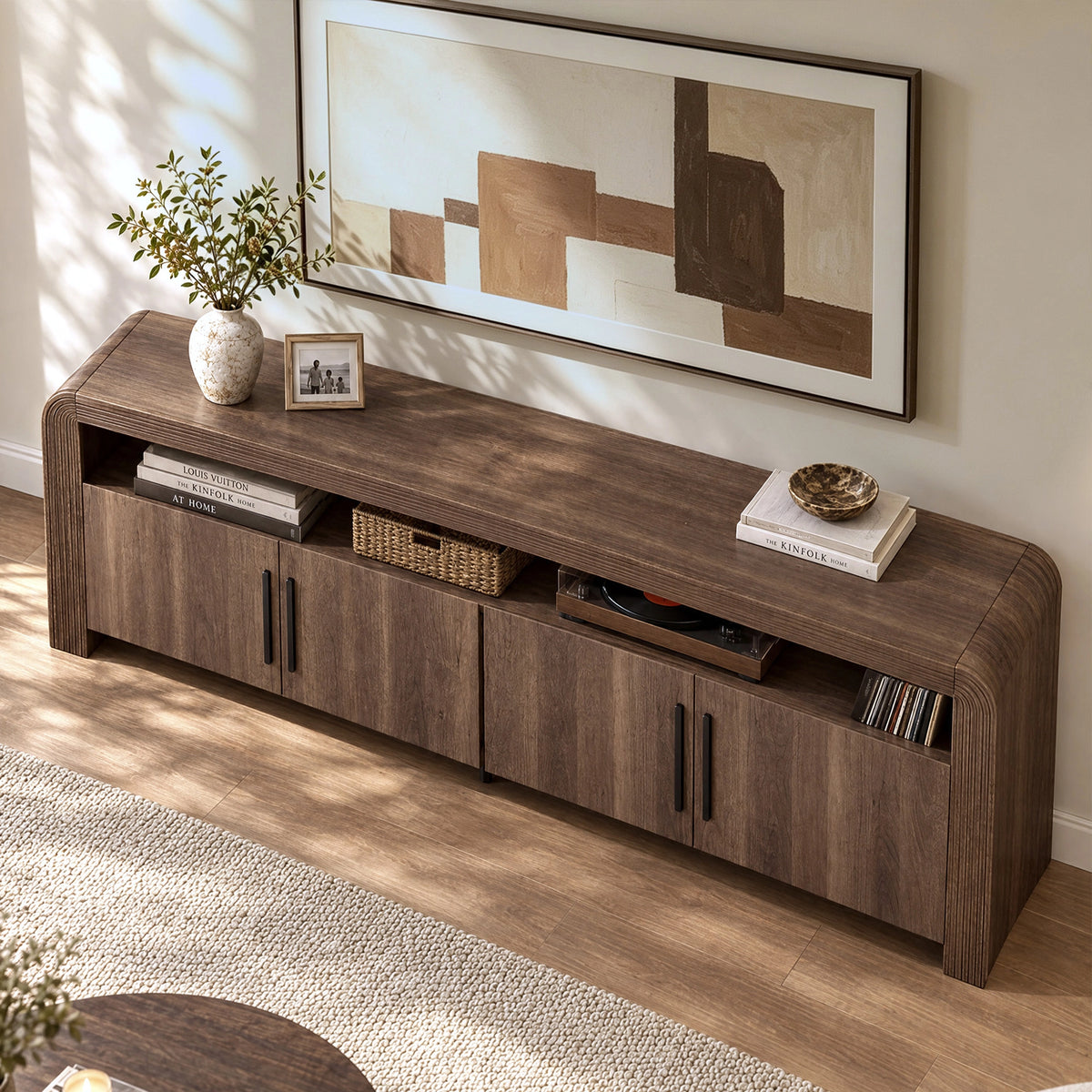 Mid Century Fluted TV Stand for TVs Up to 80" - Well Zone | Furniture That Redefines Your Home Sanctuary