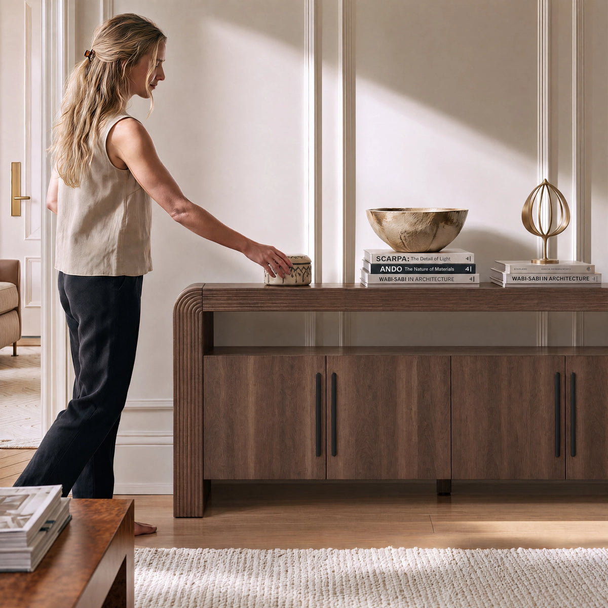 Mid Century Fluted TV Stand for TVs Up to 80" - Well Zone | Furniture That Redefines Your Home Sanctuary