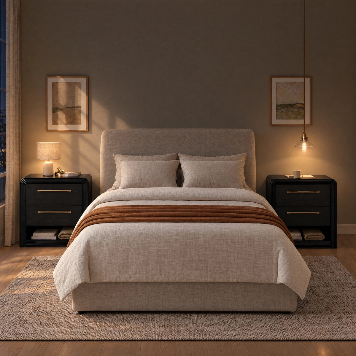 Modern Fluted Nightstand with 2 Drawers & Open Shelf - Well Zone | Furniture That Redefines Your Home Sanctuary