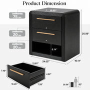 Modern Fluted Nightstand with 2 Drawers & Open Shelf - Well Zone | Furniture That Redefines Your Home Sanctuary