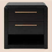 Modern Fluted Nightstand with 2 Drawers & Open Shelf - Well Zone | Furniture That Redefines Your Home Sanctuary
