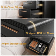 Modern Fluted Nightstand with 2 Drawers & Open Shelf - Well Zone | Furniture That Redefines Your Home Sanctuary