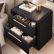 Modern Fluted Nightstand with 2 Drawers & Open Shelf - Well Zone | Furniture That Redefines Your Home Sanctuary