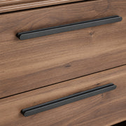 Modern Fluted Nightstand with 2 Drawers & Open Shelf