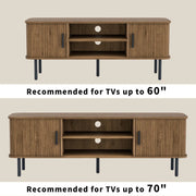 Modern Media Console Tambour TV Stand for 32" - 70" TVs - Brown/SW9722AHOS