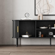 Modern Media Console Tambour TV Stand for 32" - 70" TVs - Black/SW9722AHKB