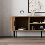 Modern Media Console Tambour TV Stand for 32" - 70" TVs - Brown/SW9722AHOS