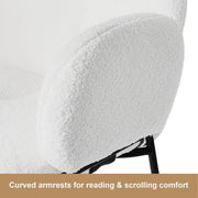 Modern Upholstered Boucle Dining Chair with Armrests and Large Seat (Set of 2) - White/SW9806ALWRQ2